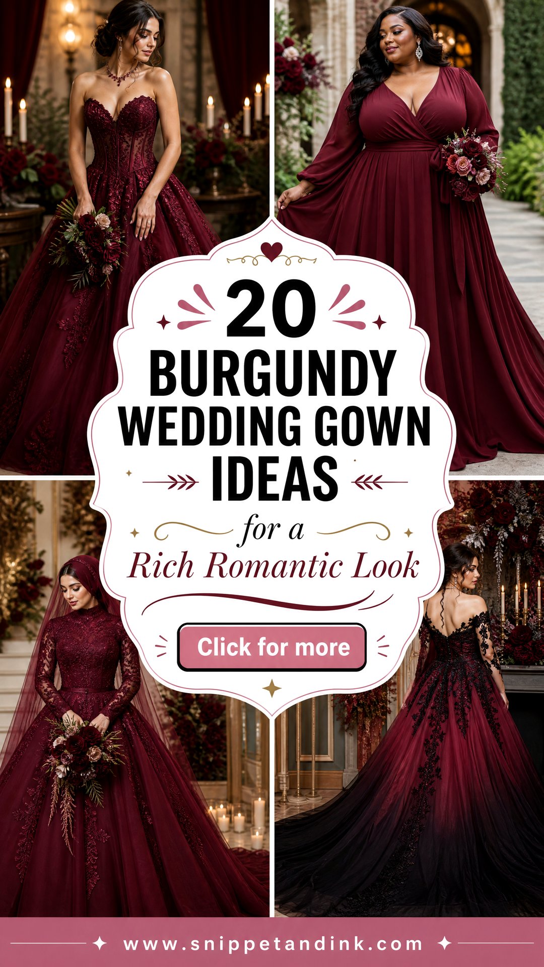 20 Burgundy Wedding Gown Ideas for a Rich Romantic Look - 20 Burgundy Wedding Gown Ideas for a Rich Romantic Look