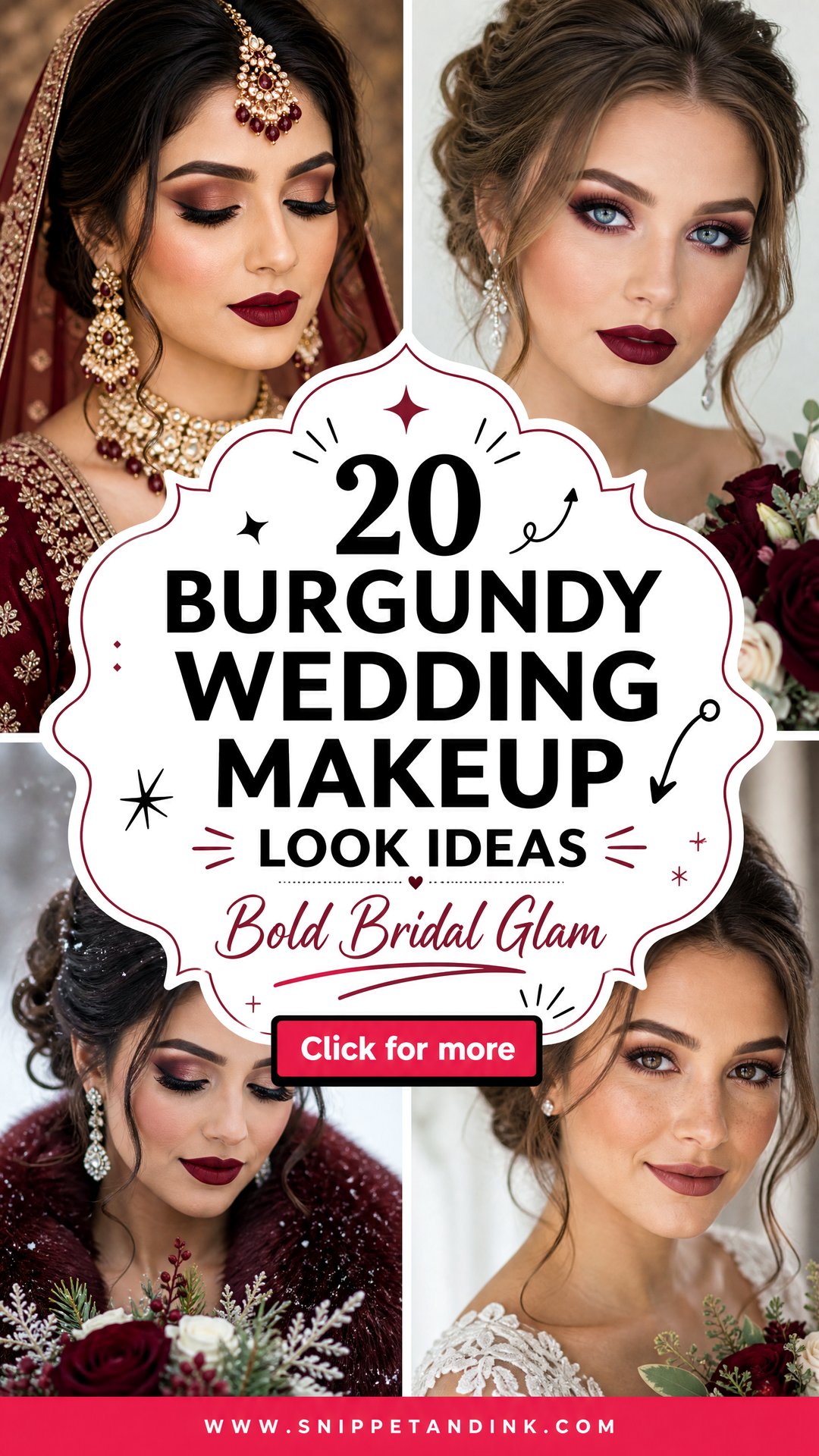 20 Burgundy Wedding Makeup Look Ideas for Brides - 20 Burgundy Wedding Makeup Look Ideas for Brides