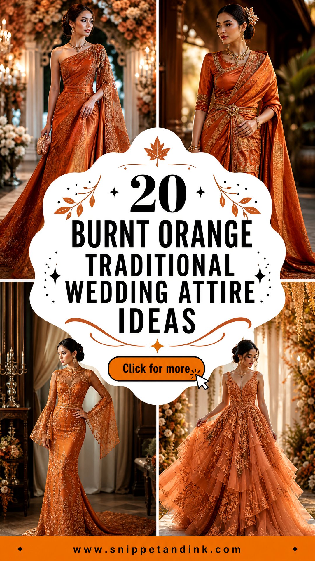 20 Burnt Orange Traditional Wedding Attire Ideas for a Chic Fall - 20 Burnt Orange Traditional Wedding Attire Ideas for a Chic Fall