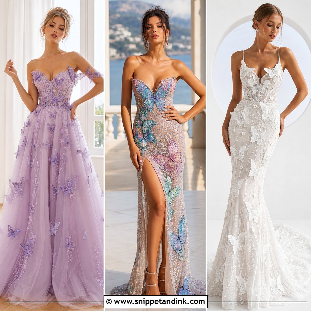 20 Butterfly Dress Gowns for a Whimsical Wedding-Day Look