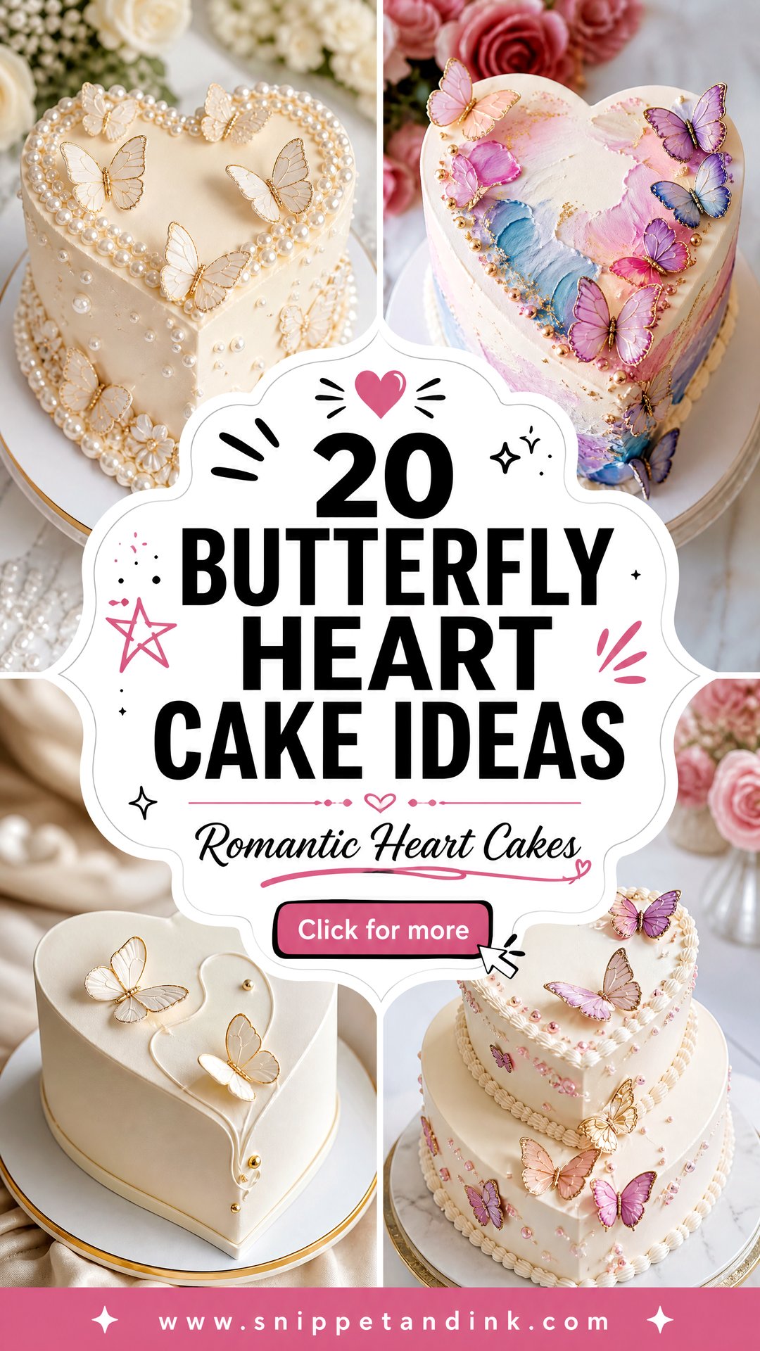 20 Butterfly Heart Cake Ideas for Wedding Romance - 20 Butterfly Heart Cake Ideas for Wedding Romance