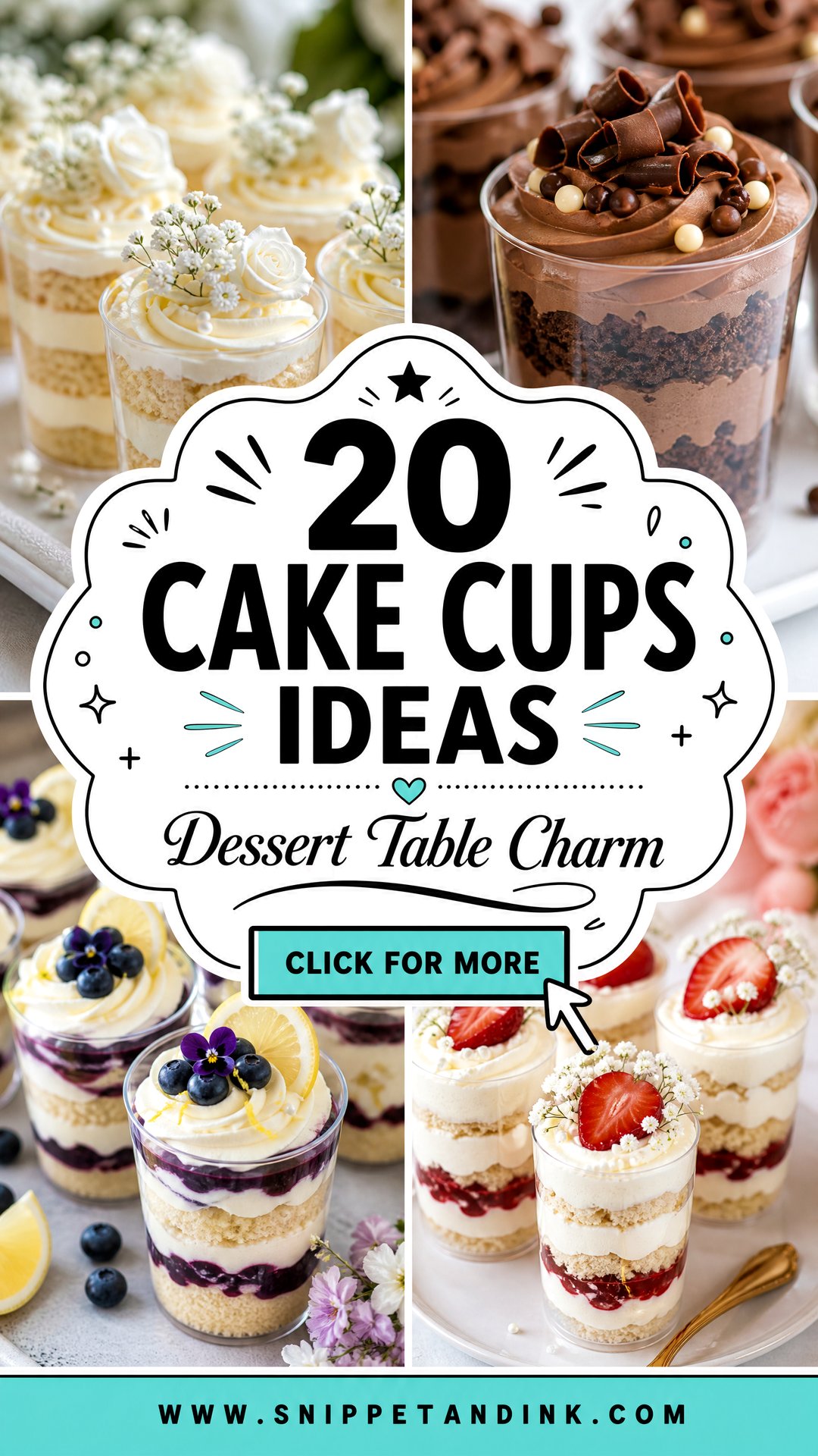 20 Cake Cups Ideas for Wedding Dessert Tables - 20 Cake Cups Ideas for Wedding Dessert Tables