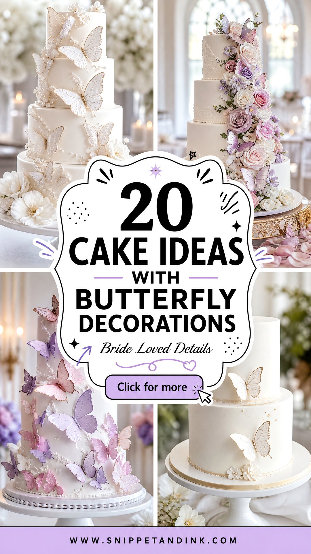20 Cake Ideas with Butterfly Decorations for Wedding Brides - 20 Cake Ideas with Butterfly Decorations for Wedding Brides