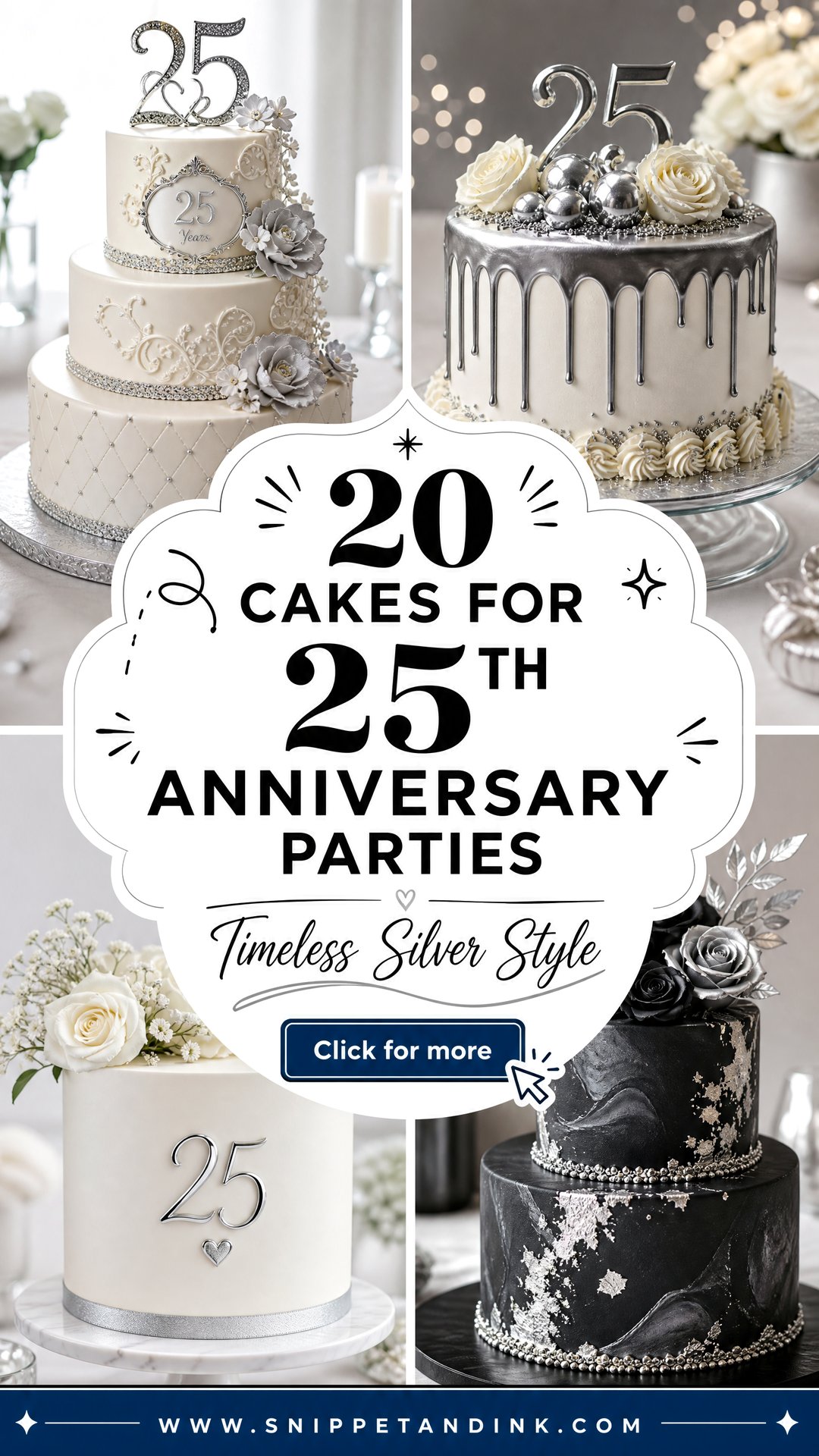 20 Cakes for 25th Anniversary Parties With Timeless Style - 20 Cakes for 25th Anniversary Parties With Timeless Style