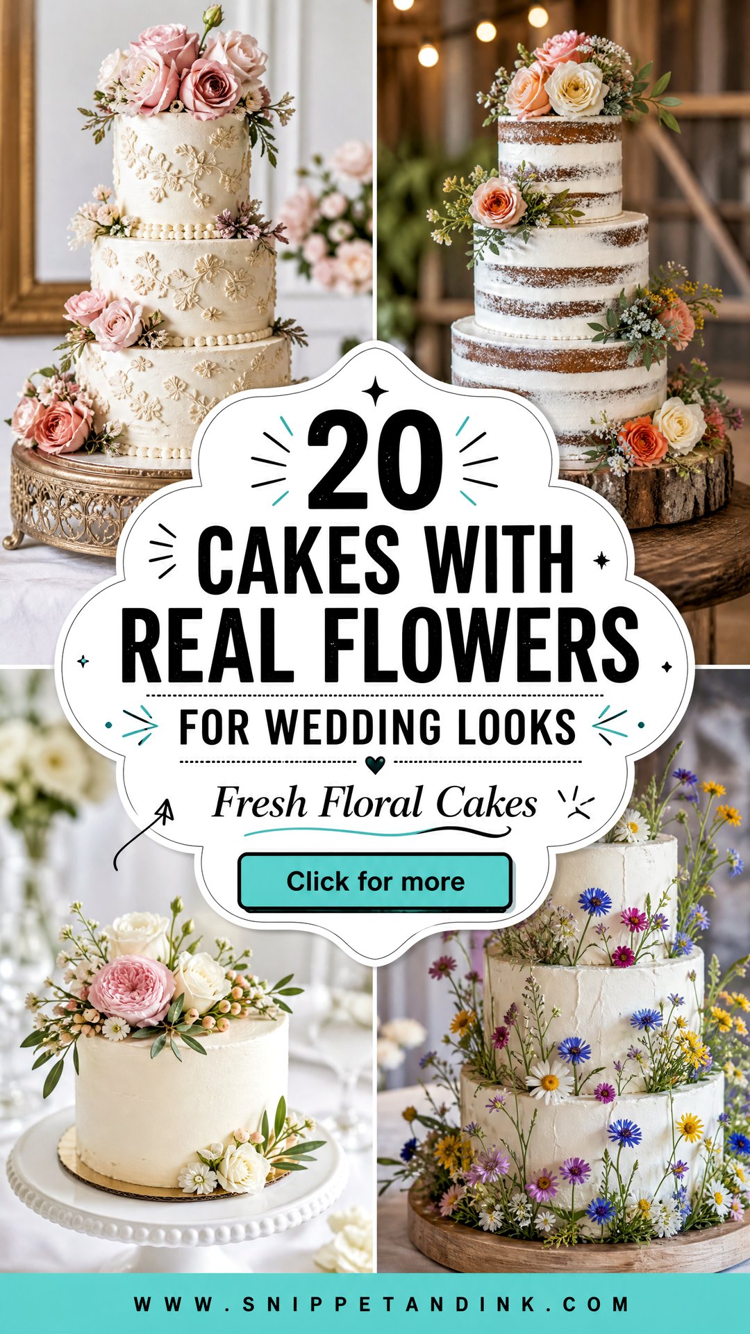 20 Cakes with Real Flowers for Wedding Looks Youll Love - 20 Cakes with Real Flowers for Wedding Looks You’ll Love