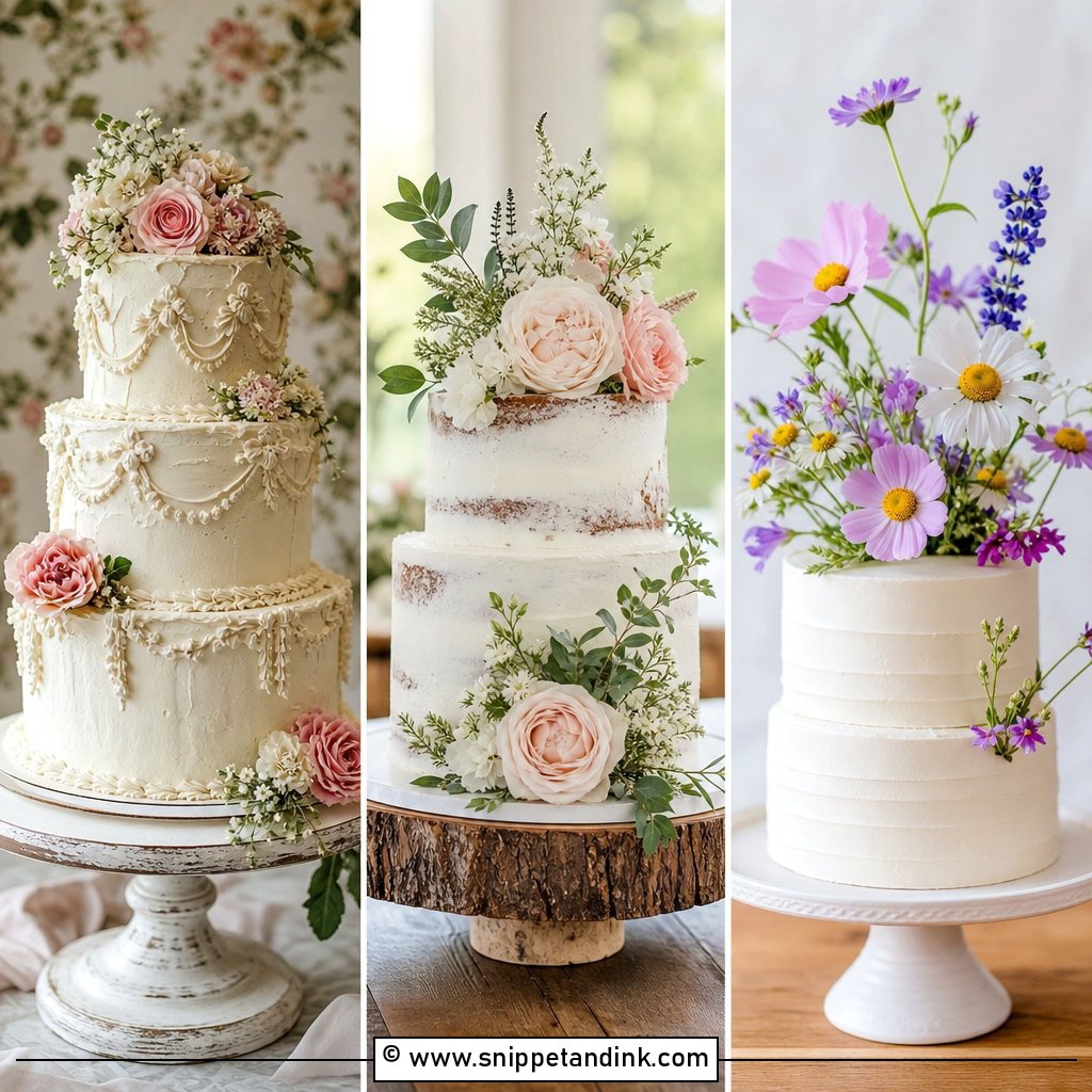 20 Cakes with Real Flowers for Wedding Looks Youll Love