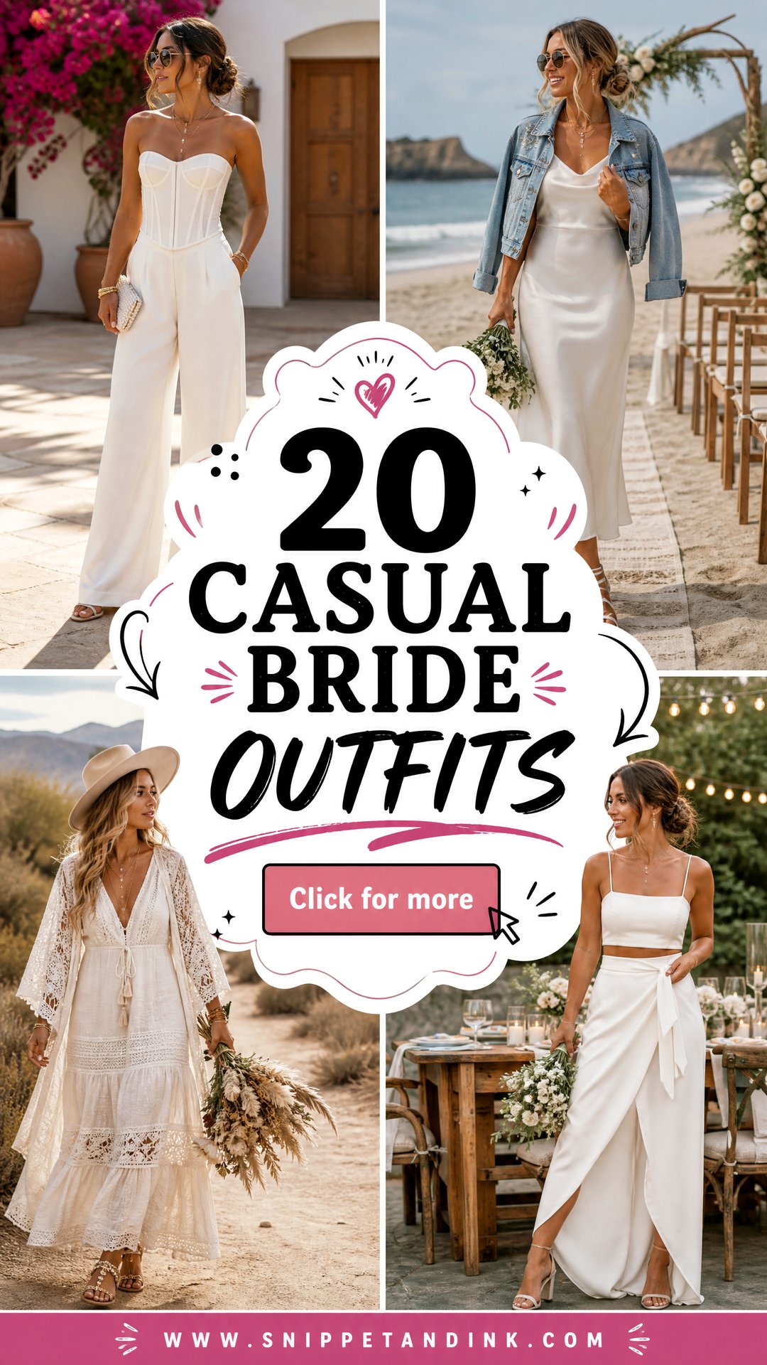 20 Casual Bride Outfits for Modern Laid-Back Weddings - 20 Casual Bride Outfits for Modern, Laid-Back Weddings