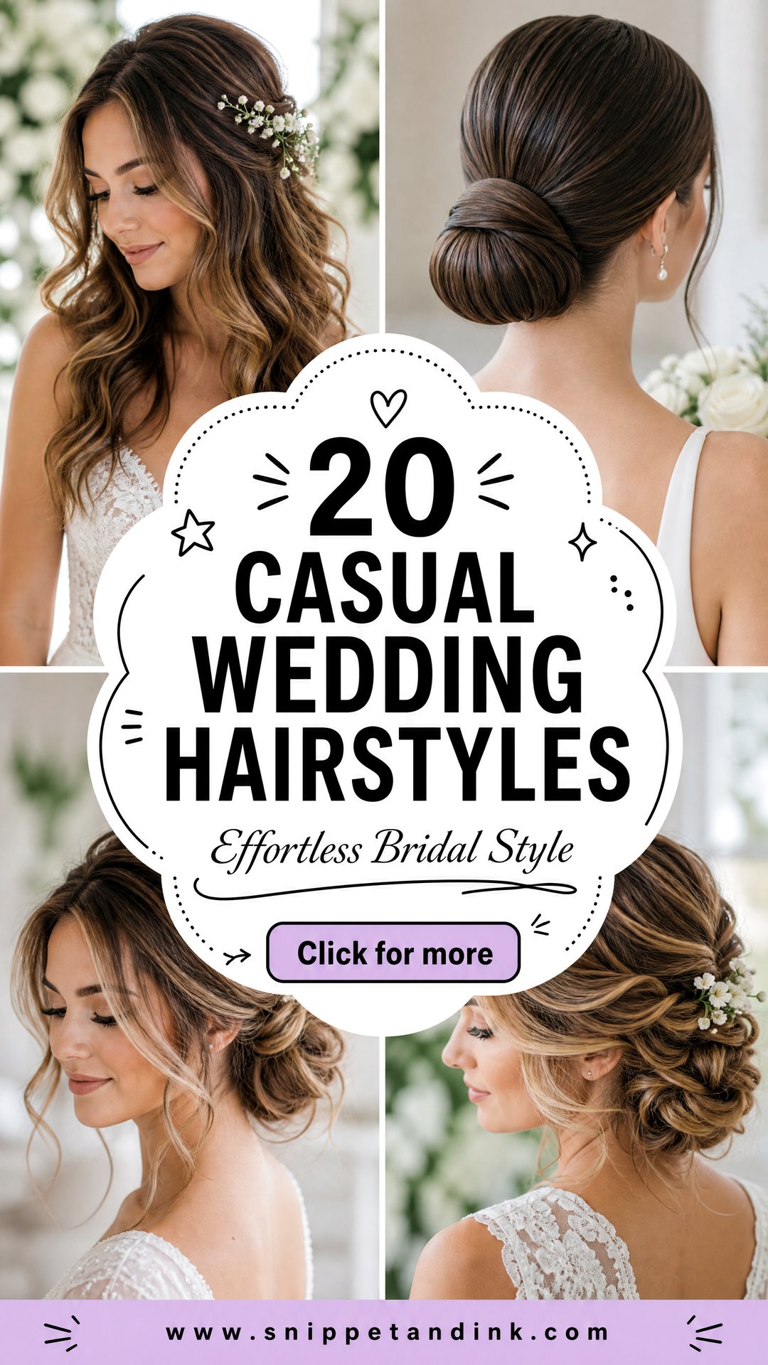 20 Casual Wedding Hairstyles for Effortless Bridal Style - 20 Casual Wedding Hairstyles for Effortless Bridal Style