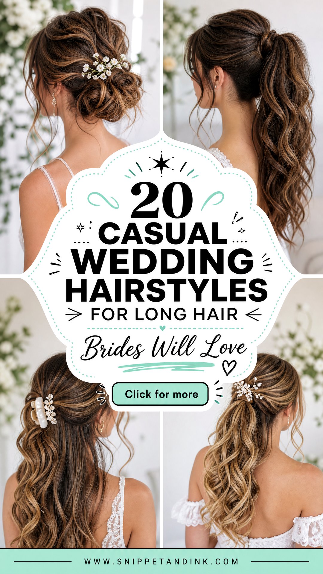 20 Casual Wedding Hairstyles for Long Hair Brides Will Love - 20 Casual Wedding Hairstyles for Long Hair Brides Will Love