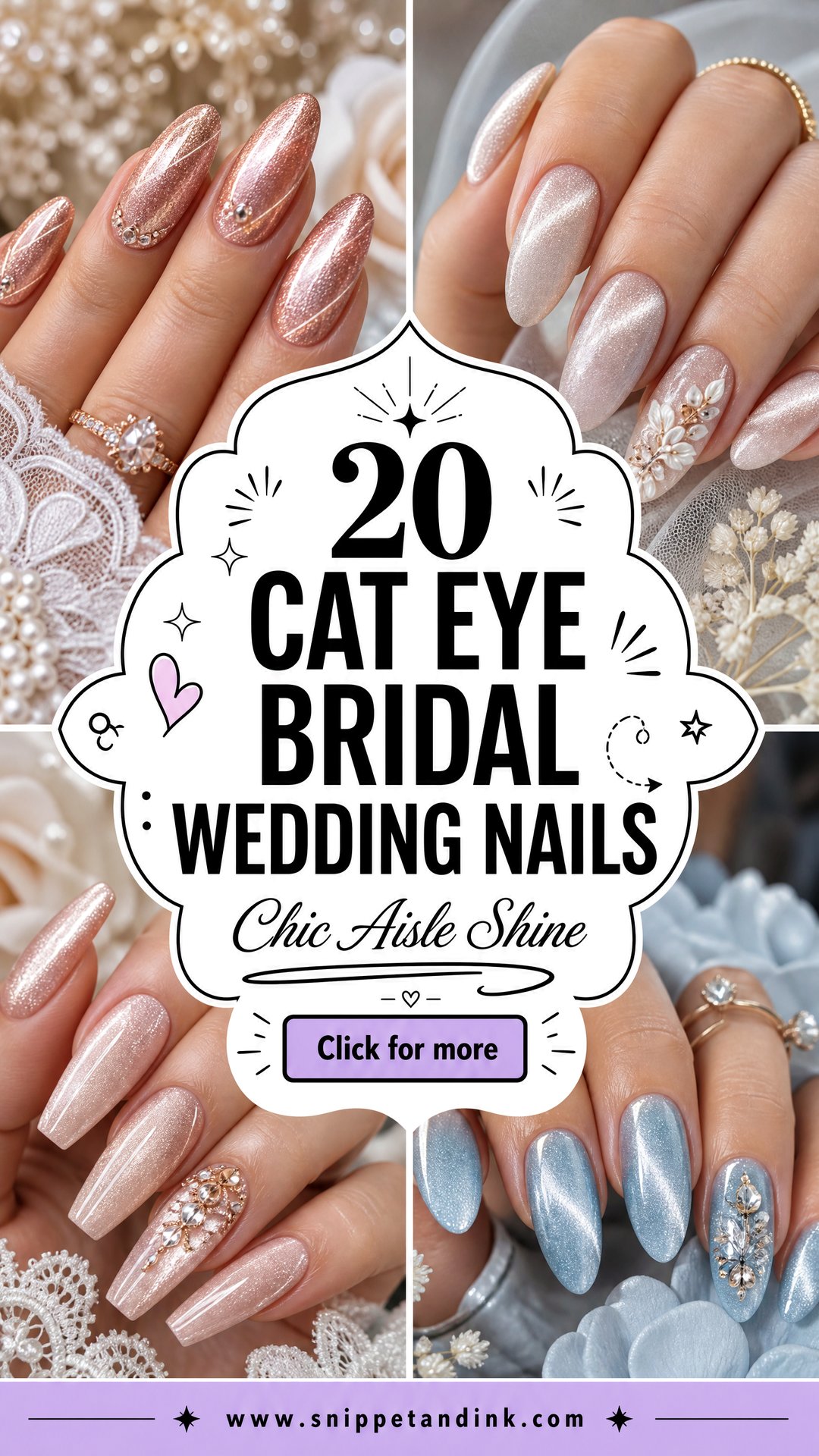 20 Cat Eye Bridal Wedding Nails for a Chic Glam Aisle Look - 20 Cat Eye Bridal Wedding Nails for a Chic Glam Aisle Look