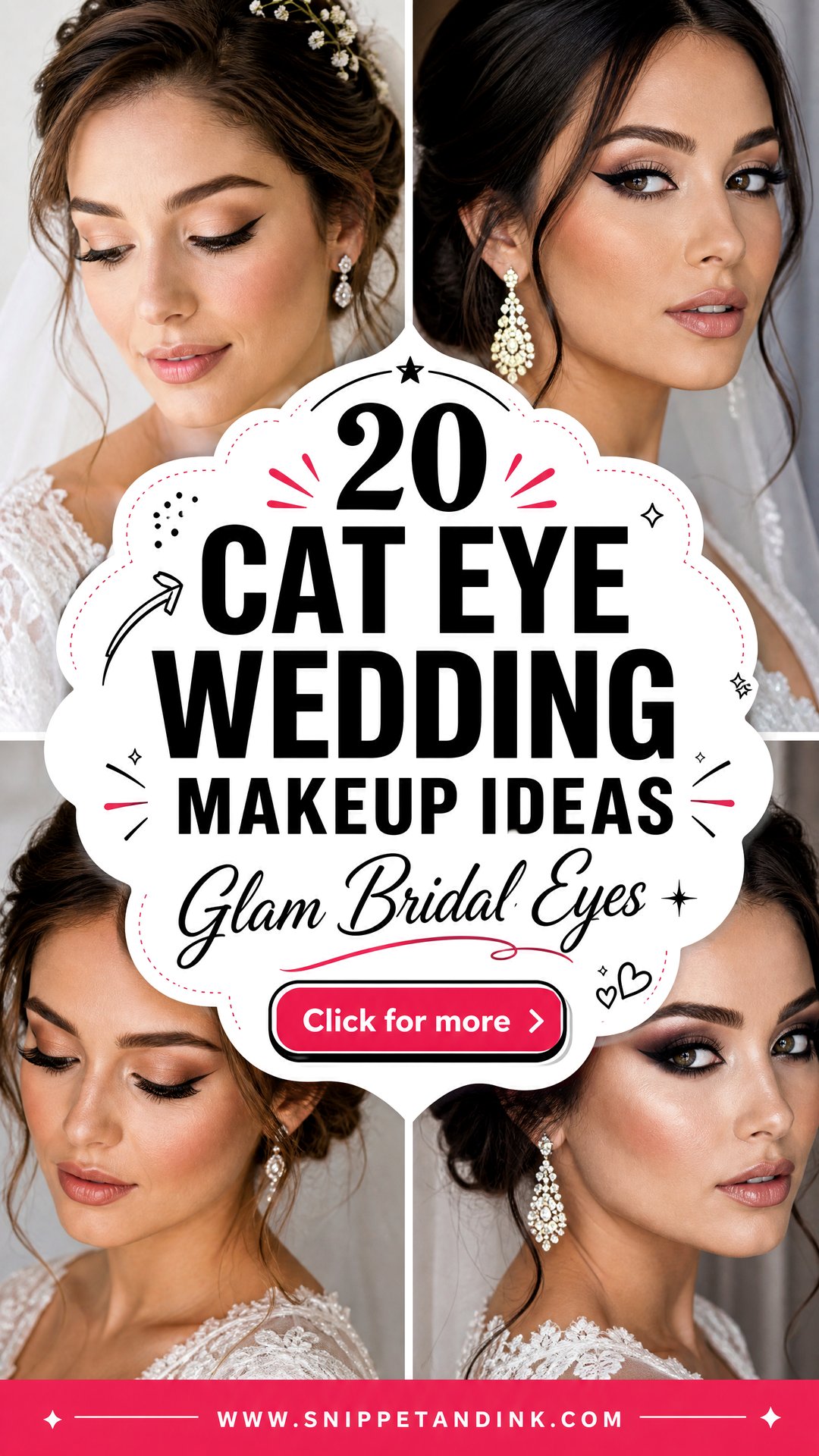 20 Cat Eye Wedding Makeup Ideas for a Glamorous Bridal Look - 20 Cat Eye Wedding Makeup Ideas for a Glamorous Bridal Look