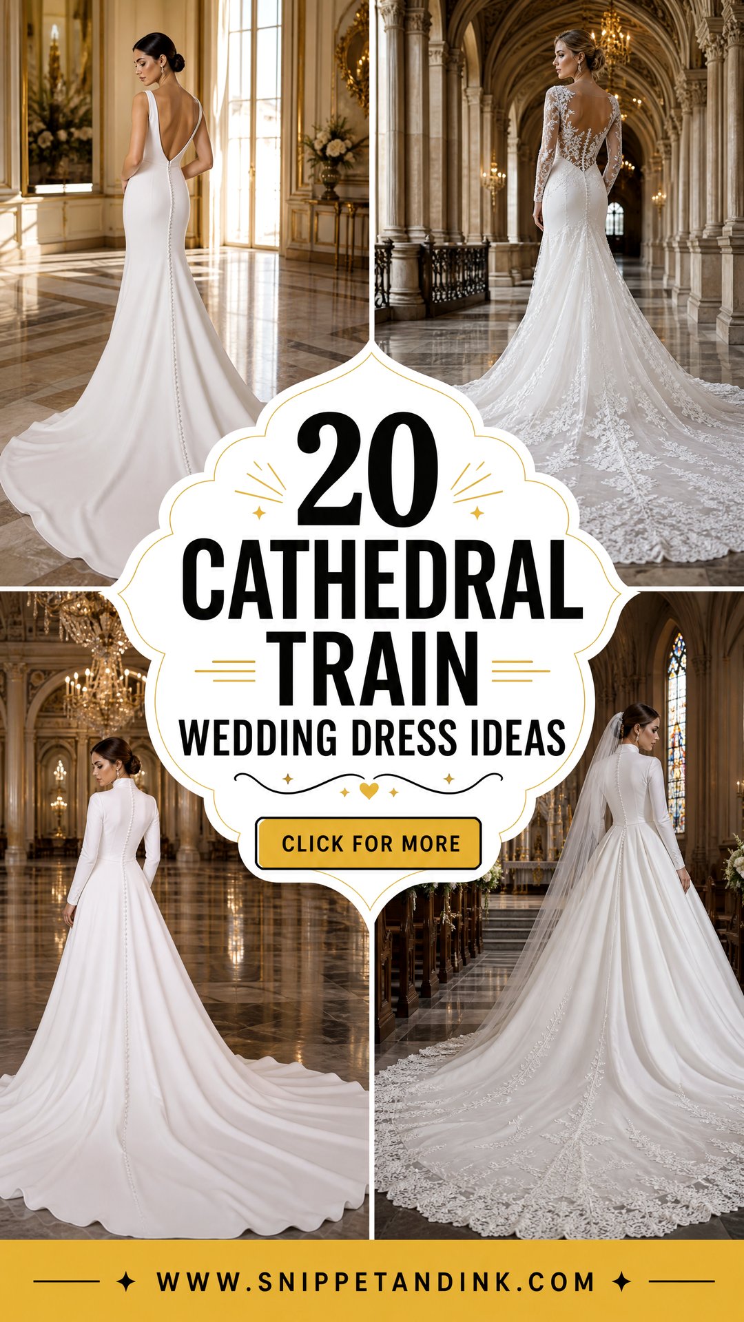 20 Cathedral Train Wedding Dress Ideas for Regal Bridal Style - 20 Cathedral Train Wedding Dress Ideas for Regal Bridal Style