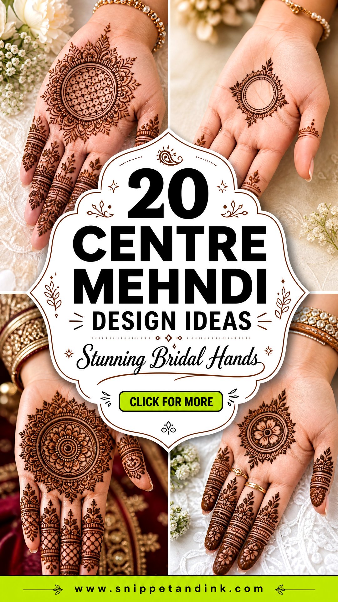 20 Centre Mehndi Design Ideas for Stunning Bridal Hands - 20 Centre Mehndi Design Ideas for Stunning Bridal Hands