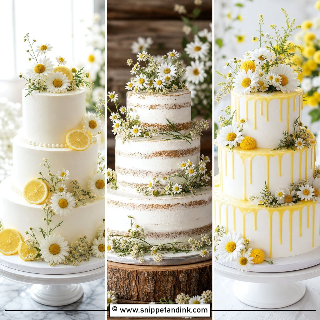 20 Chamomile Wedding Cake Ideas for Soft Floral Romance
