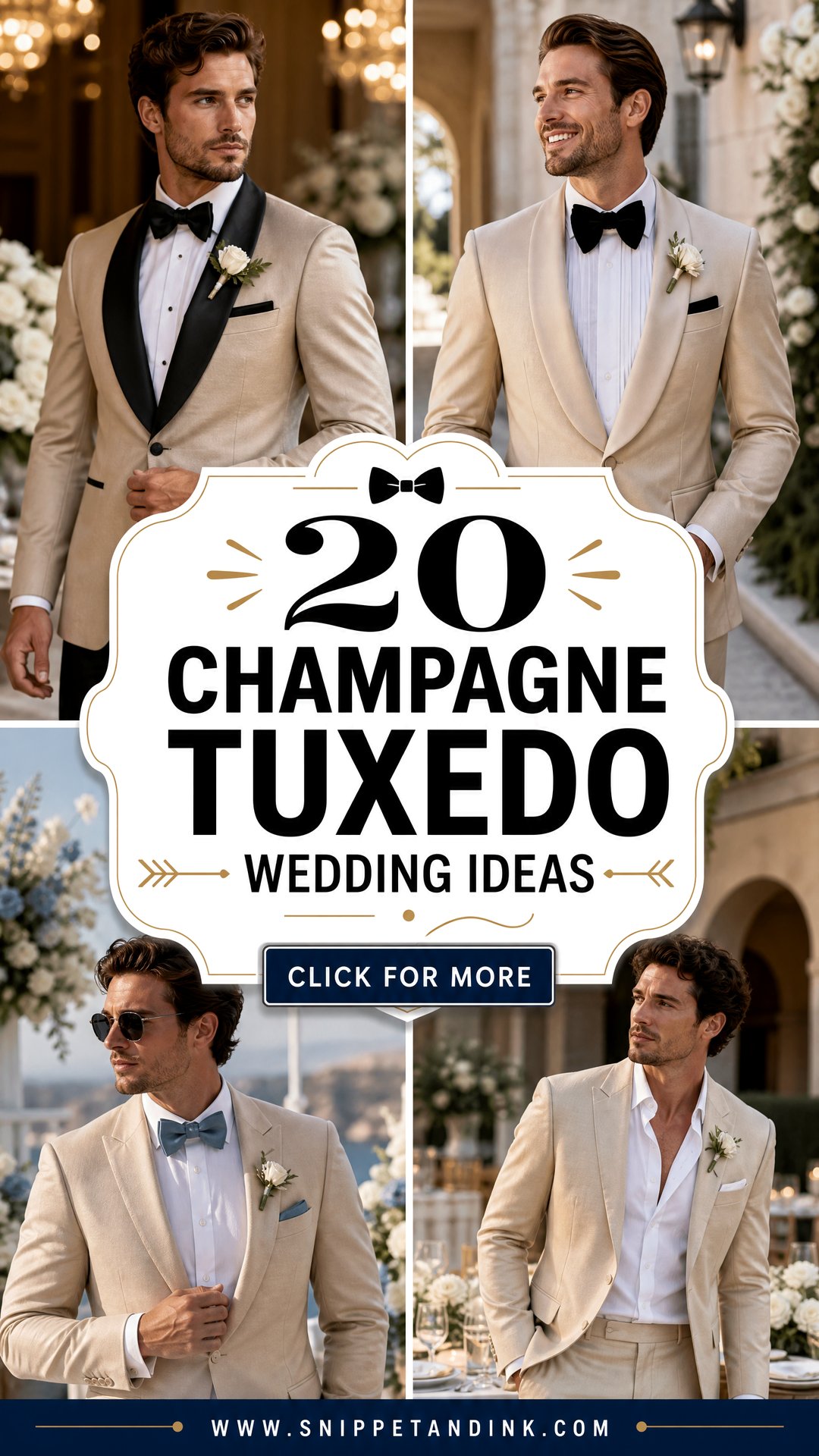 20 Champagne Tuxedo Wedding Ideas Polished Groom Looks to Try - 20 Champagne Tuxedo Wedding Ideas: Polished Groom Looks to Try