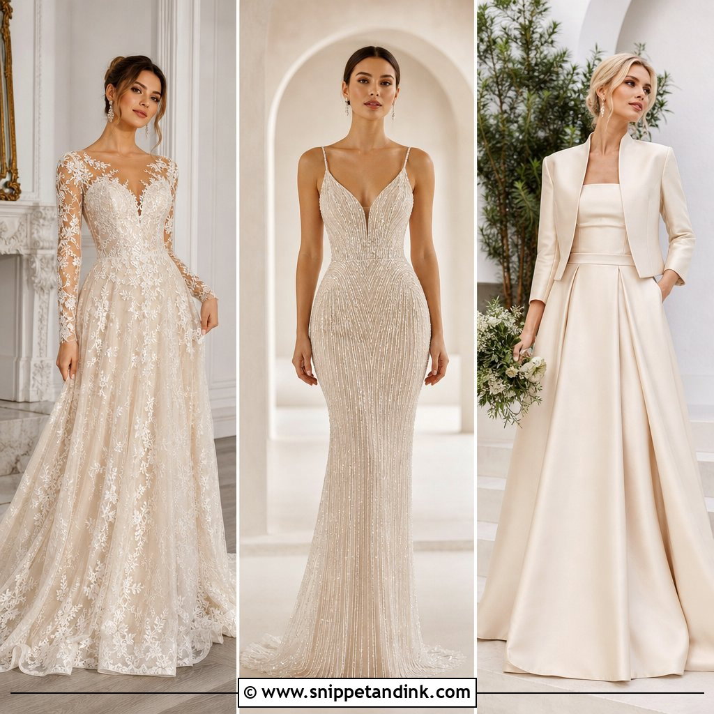 20 Champagne Wedding Dress Older Bride Ideas: Elegant Picks