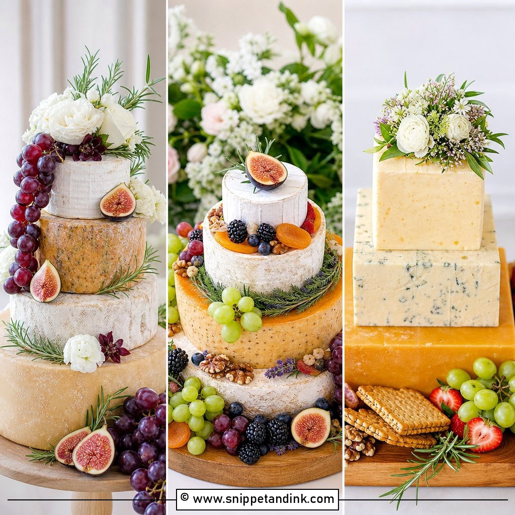 20 Cheese Board Wedding Cake Ideas for Savory Celebrations