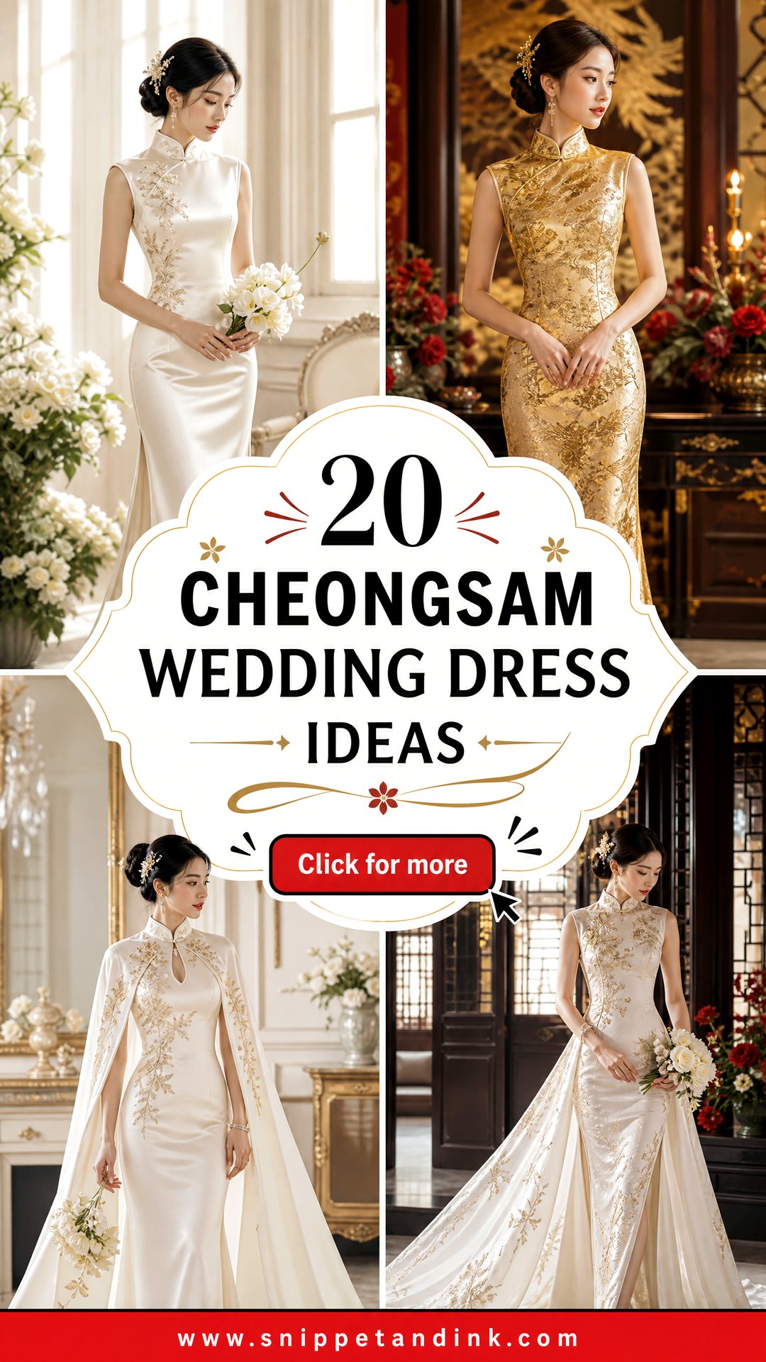 20 Cheongsam Wedding Dress Ideas Elegant East-Meets-West Styles - 20 Cheongsam Wedding Dress Ideas: Elegant East-Meets-West Styles