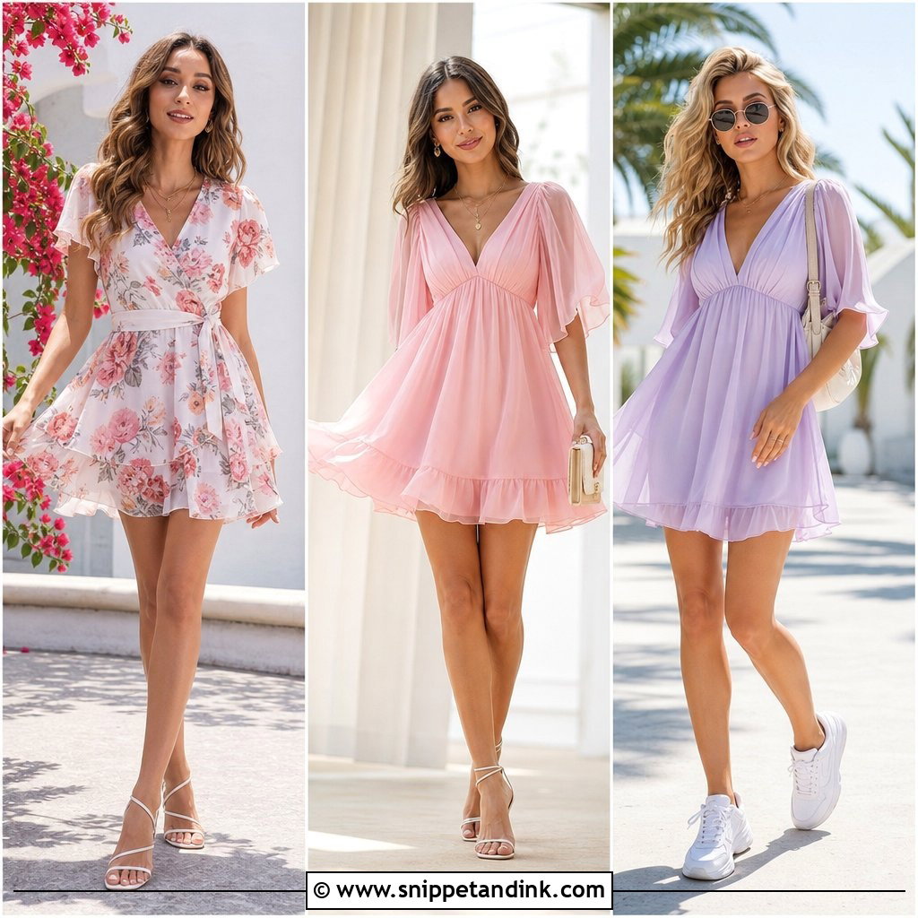 20 Chiffon Short Gown Ideas: Breezy Party and Wedding Styles