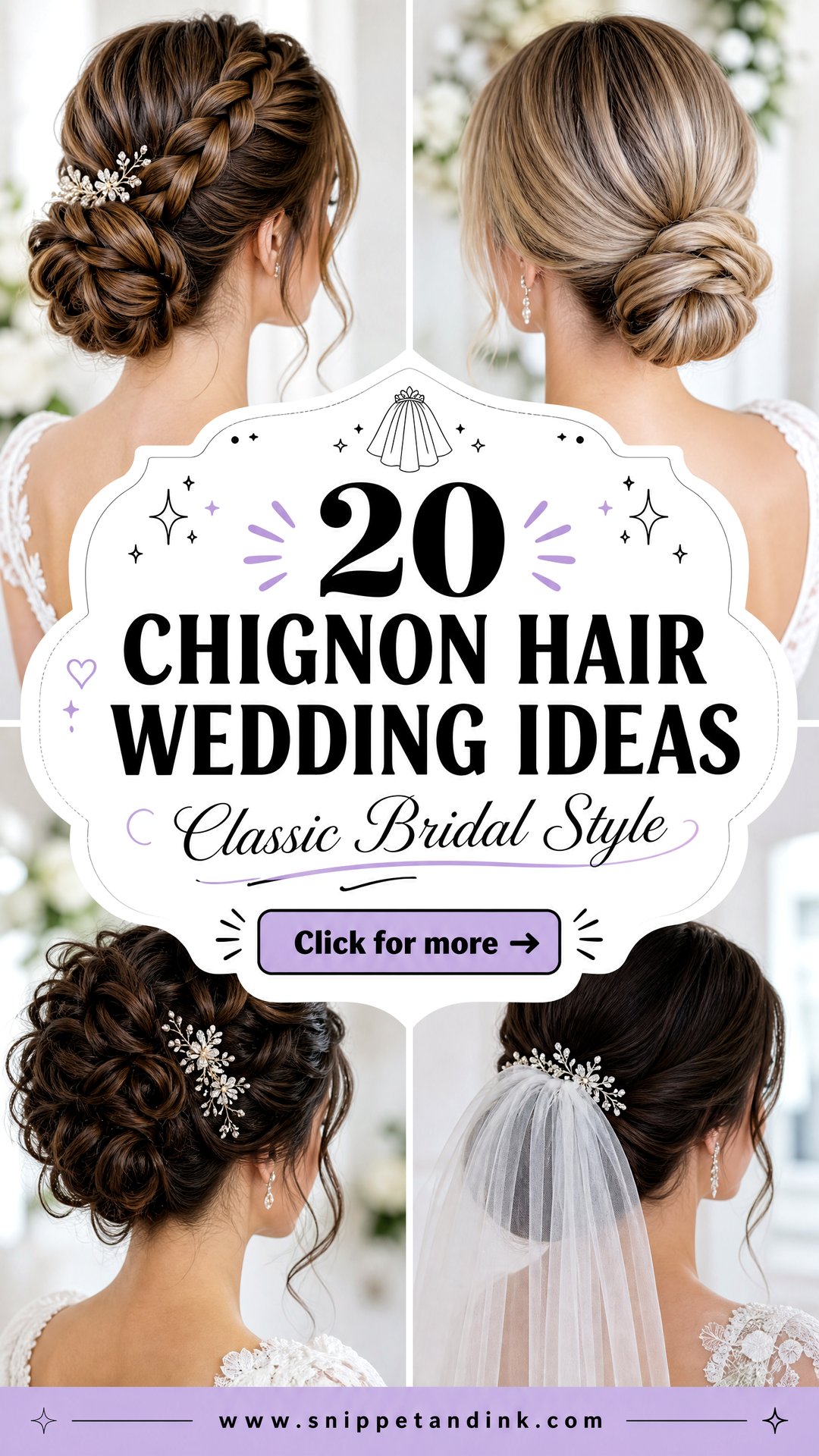 20 Chignon Hair Wedding Ideas for Classic Bridal Style - 20 Chignon Hair Wedding Ideas for Classic Bridal Style