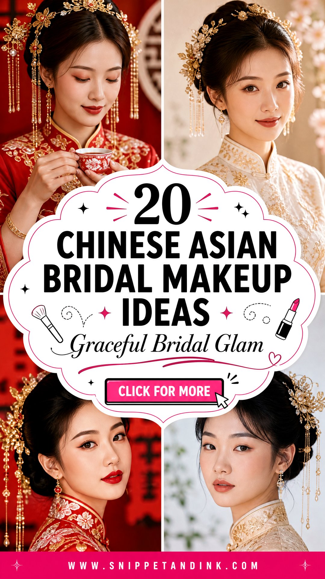 20 Chinese Asian Bridal Makeup Ideas for Graceful Glam - 20 Chinese Asian Bridal Makeup Ideas for Graceful Glam
