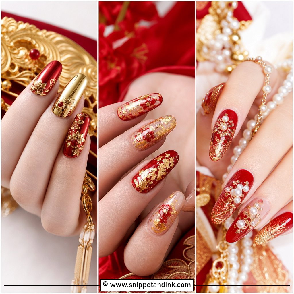 20 Chinese Wedding Nails for Elegant Tea Ceremony Brides