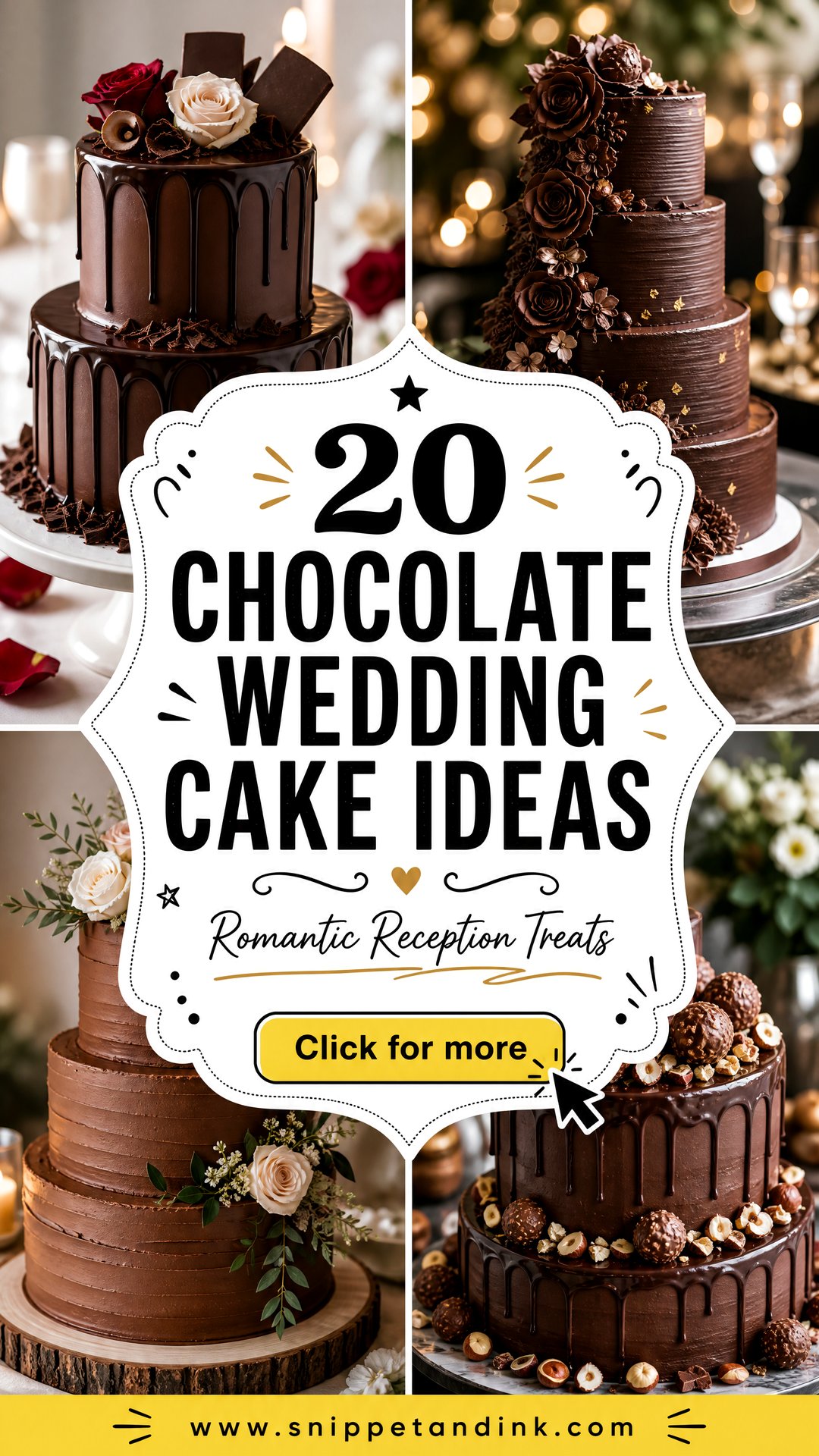 20 Chocolate Wedding Cake Ideas for Romantic Receptions - 20 Chocolate Wedding Cake Ideas for Romantic Receptions