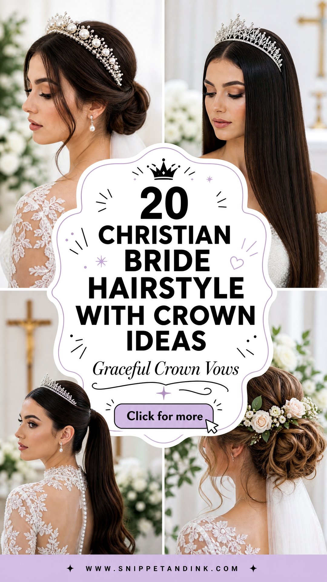 20 Christian Bride Hairstyle with Crown Ideas for Graceful Vows - 20 Christian Bride Hairstyle with Crown Ideas for Graceful Vows