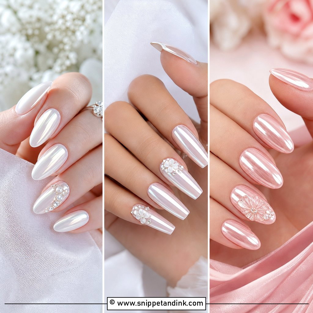 20 Chrome Wedding Nails for Bride for Glam Modern Vows 2026