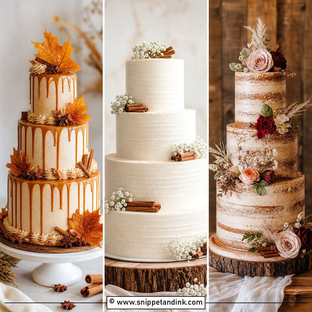 20 Cinnamon Wedding Cake Ideas for Cozy Autumn Wedding Romance