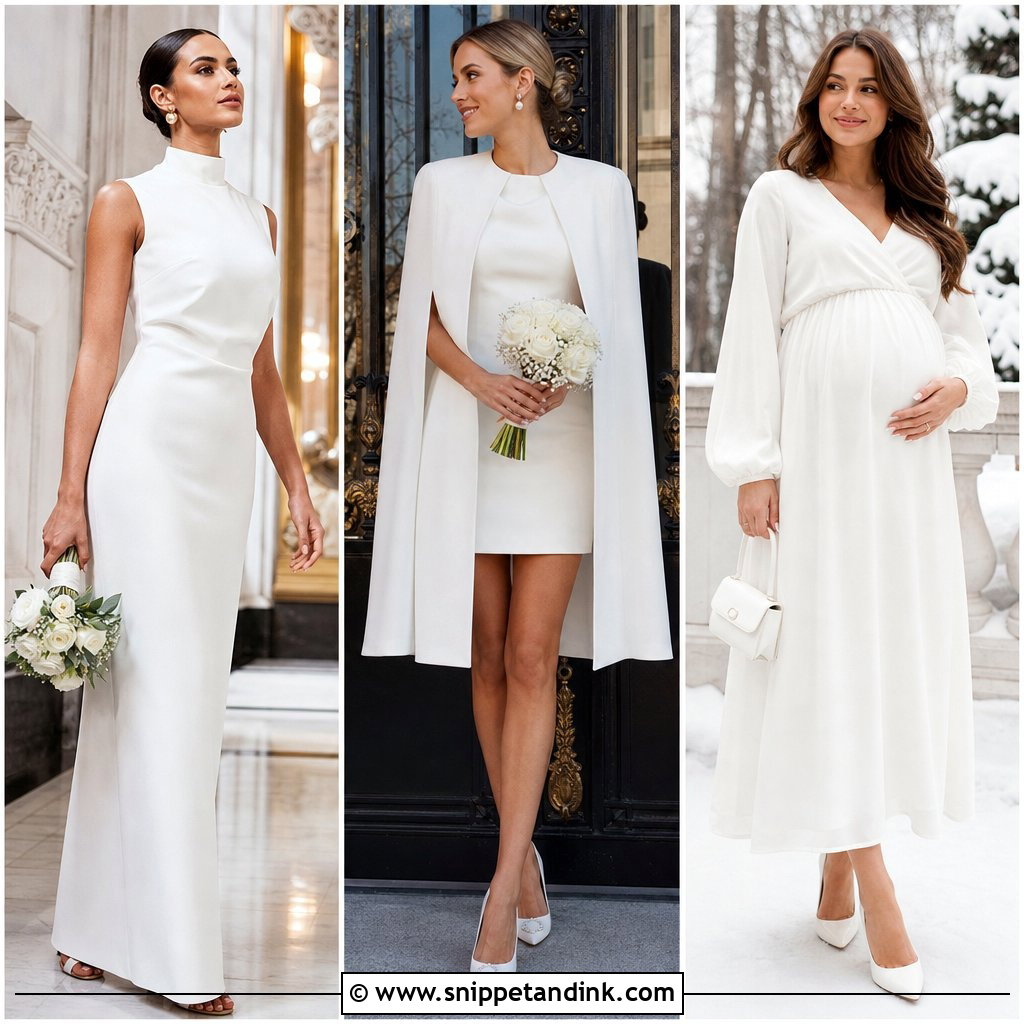 20 City Hall Wedding Dress Civil Ceremony Outfit Ideas for Brides