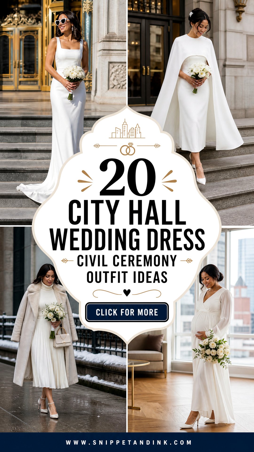 20 City Hall Wedding Dress Civil Ceremony Outfit Ideas for Brides - 20 City Hall Wedding Dress Civil Ceremony Outfit Ideas for Brides