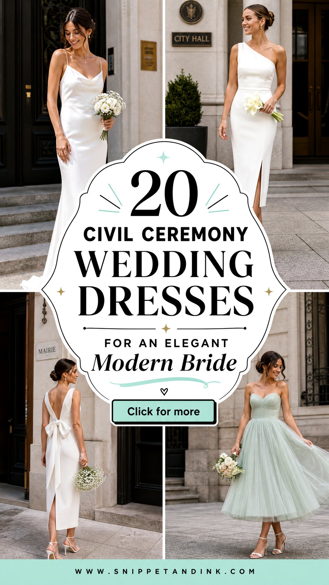 20 Civil Ceremony Wedding Dresses for an Elegant Modern Bride - 20 Civil Ceremony Wedding Dresses for an Elegant Modern Bride