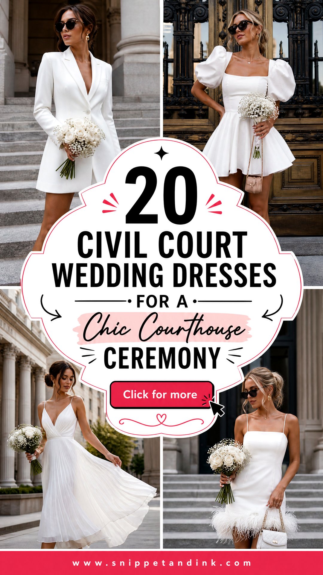 20 Civil Court Wedding Dresses for a Chic Courthouse Ceremony - 20 Civil Court Wedding Dresses for a Chic Courthouse Ceremony