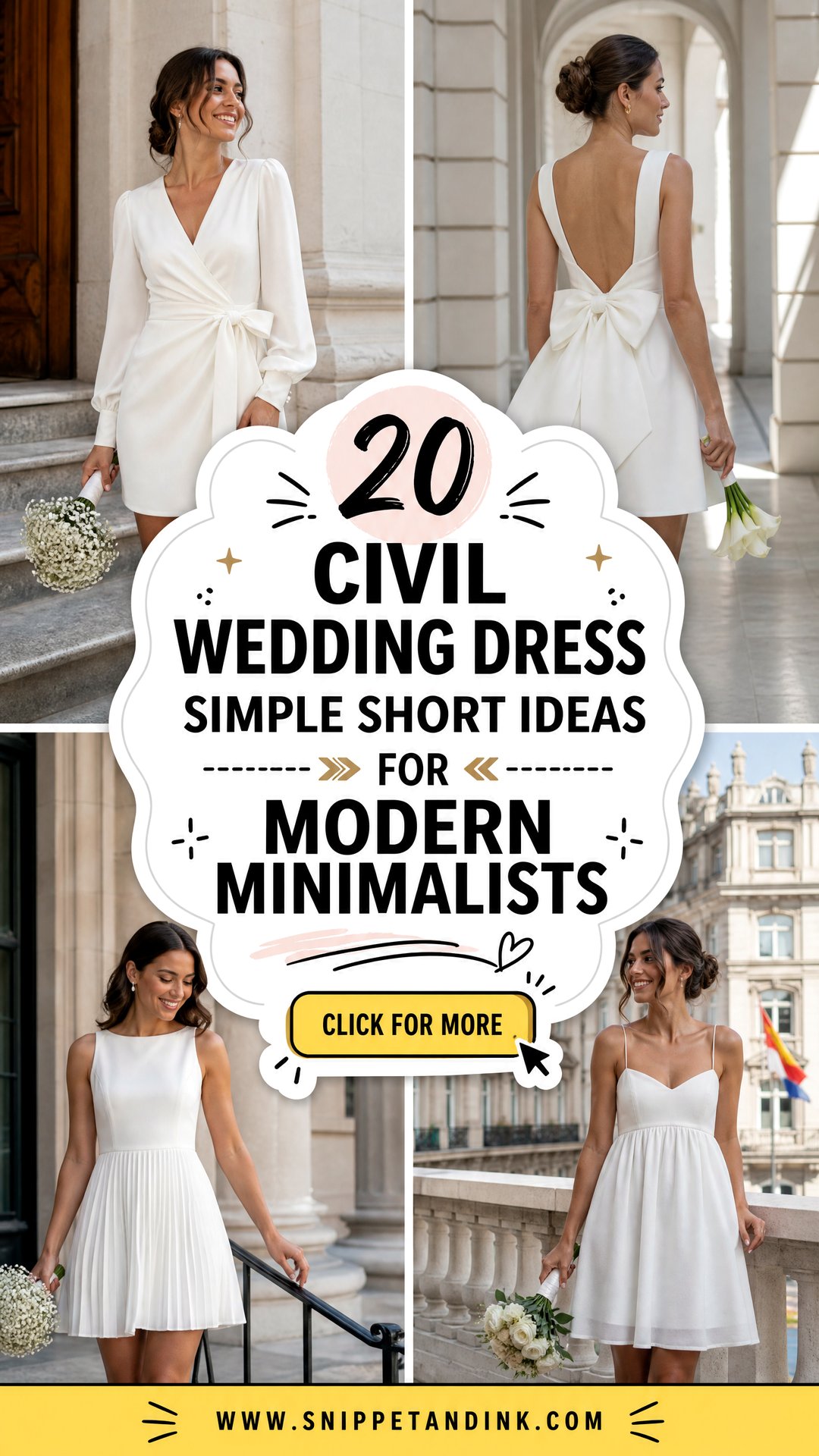 20 Civil Wedding Dress Simple Short Ideas for Modern Minimalists - 20 Civil Wedding Dress Simple Short Ideas for Modern Minimalists