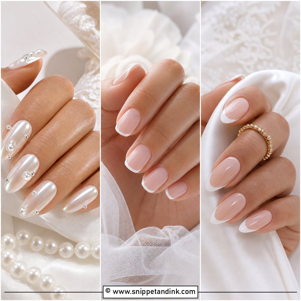 20 Classic Bridal Nails for Soft Timeless Wedding Elegance