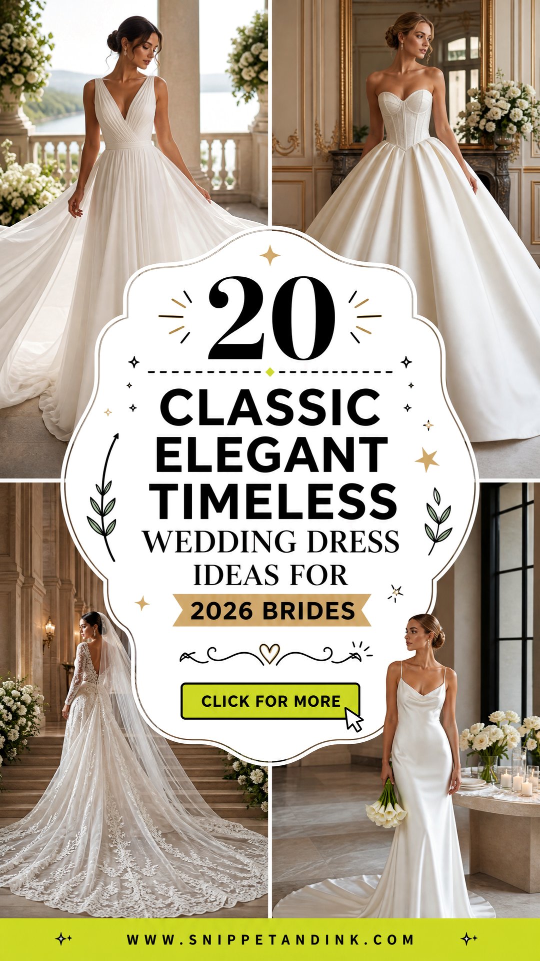 20 Classic Elegant Timeless Wedding Dress Ideas for 2026 Brides - 20 Classic Elegant Timeless Wedding Dress Ideas for 2026 Brides