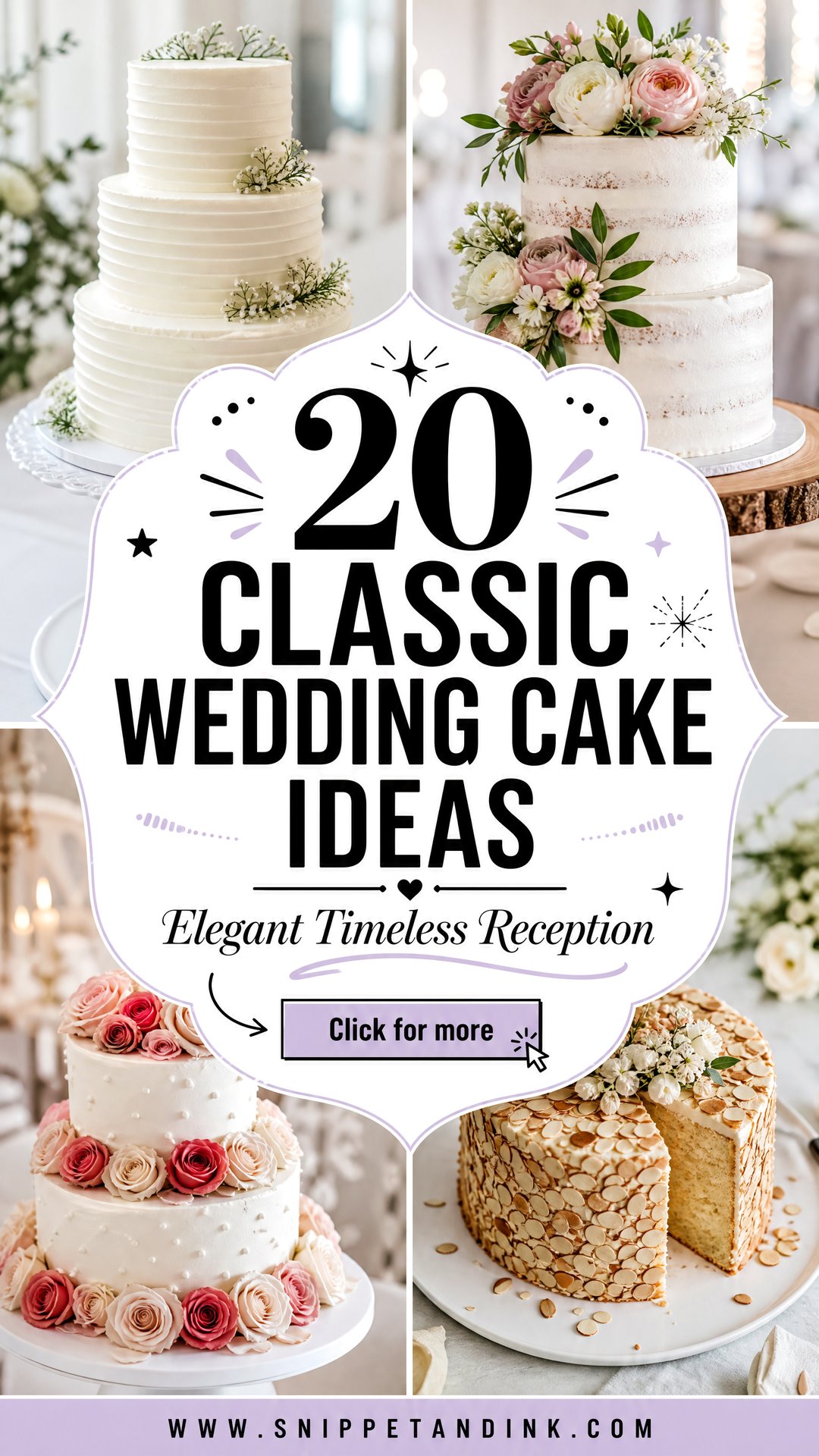 20 Classic Wedding Cake Ideas for Elegant Timeless Receptions - 20 Classic Wedding Cake Ideas for Elegant Timeless Receptions