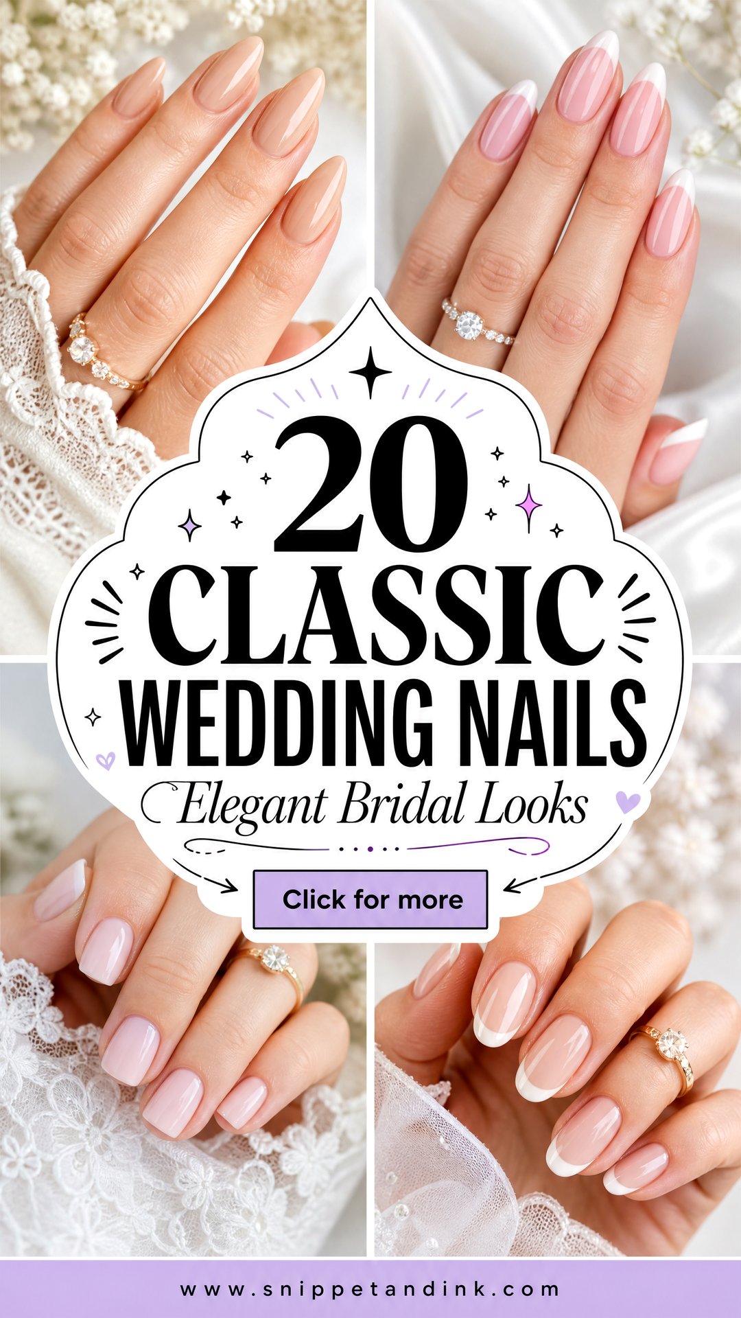 20 Classic Wedding Nails for Bride Elegant Bridal Looks - 20 Classic Wedding Nails for Bride: Elegant Bridal Looks
