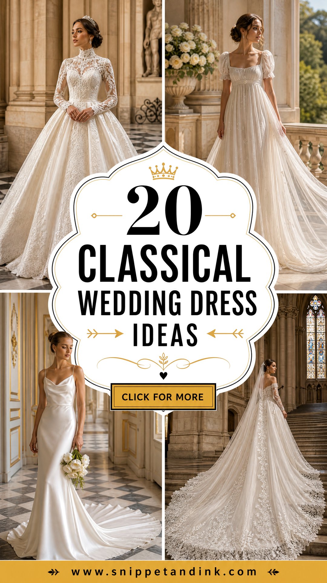 20 Classical Wedding Dress Ideas for a Regal Bridal Look - 20 Classical Wedding Dress Ideas for a Regal Bridal Look