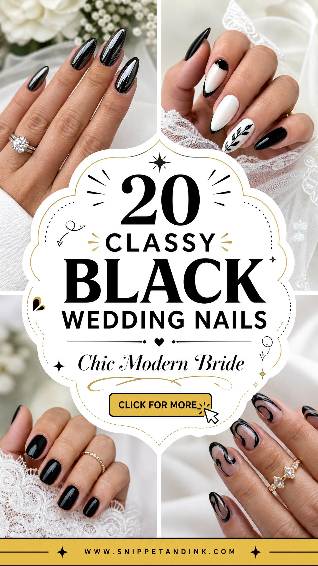 20 Classy Black Wedding Nails for Chic Modern Brides - 20 Classy Black Wedding Nails for Chic, Modern Brides