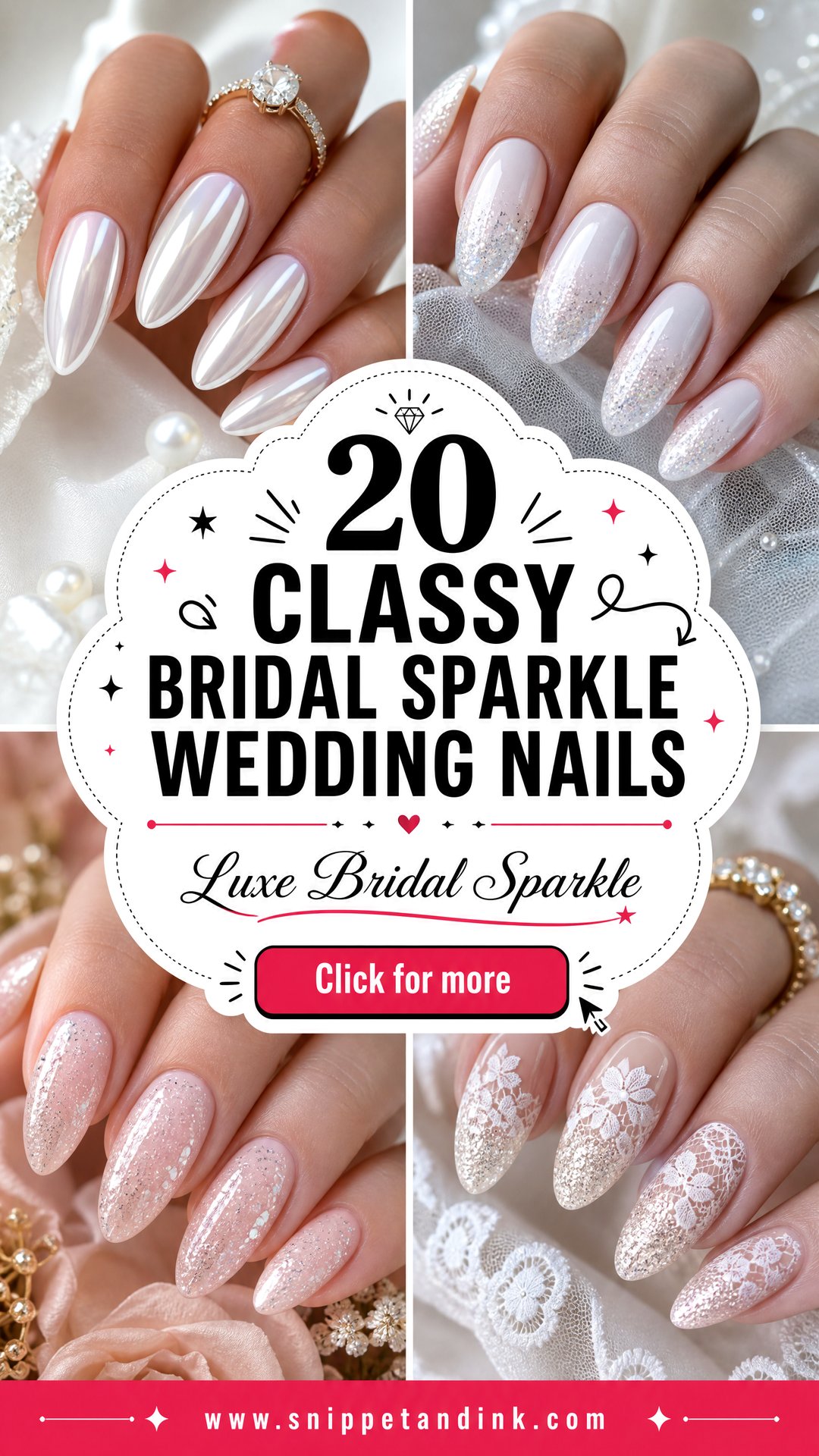 20 Classy Bridal Sparkle Wedding Nails for Bride Luxe Ideas - 20 Classy Bridal Sparkle Wedding Nails for Bride: Luxe Ideas