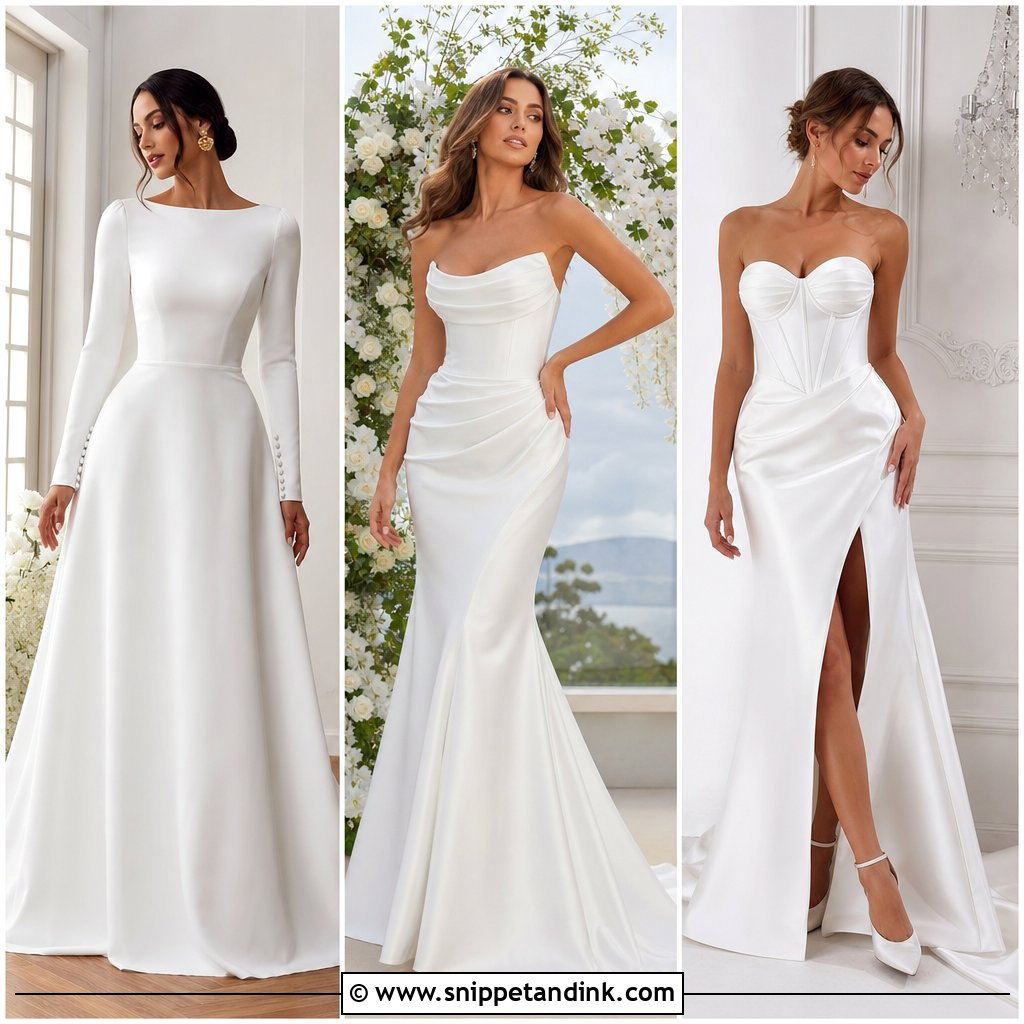 20 Classy Elegant Satin Wedding Dress Ideas for Luxe Brides