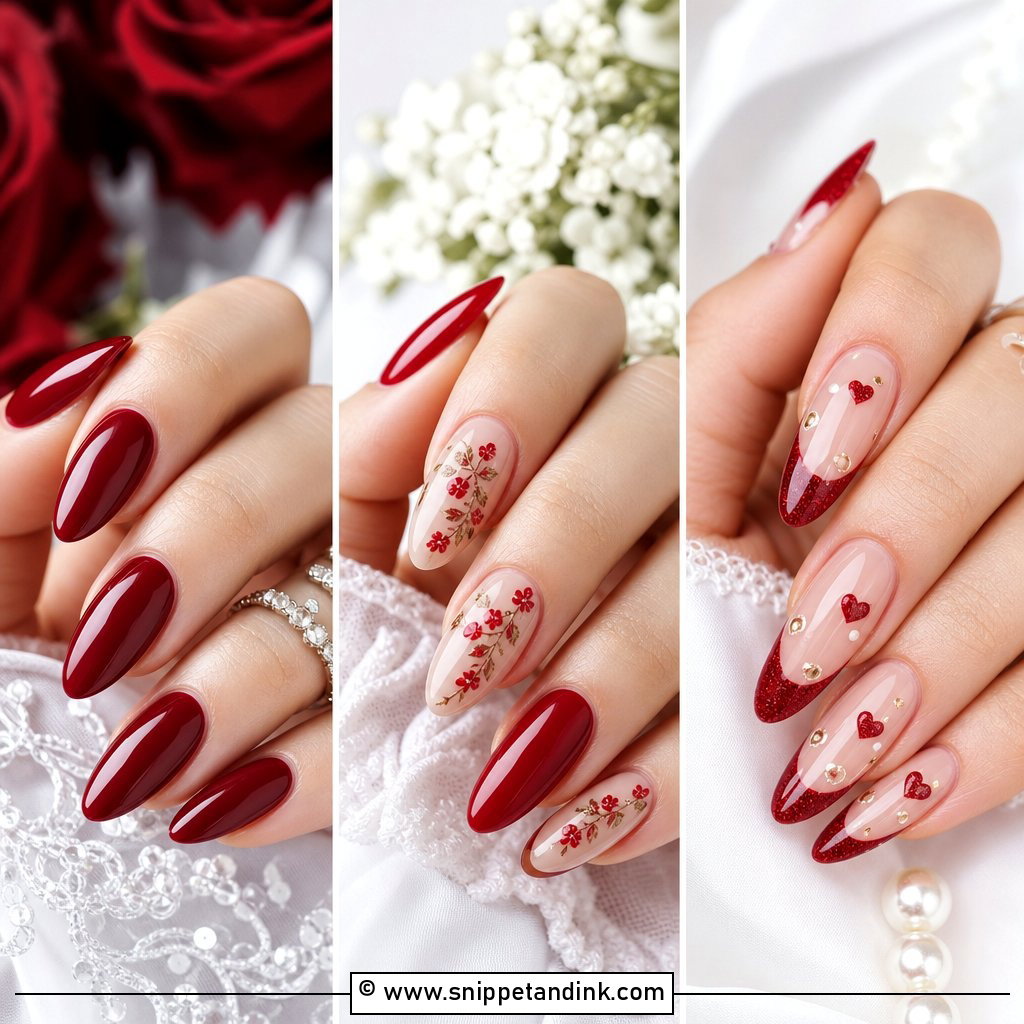 20 Classy Red Wedding Nail Art Designs for Bold Brides