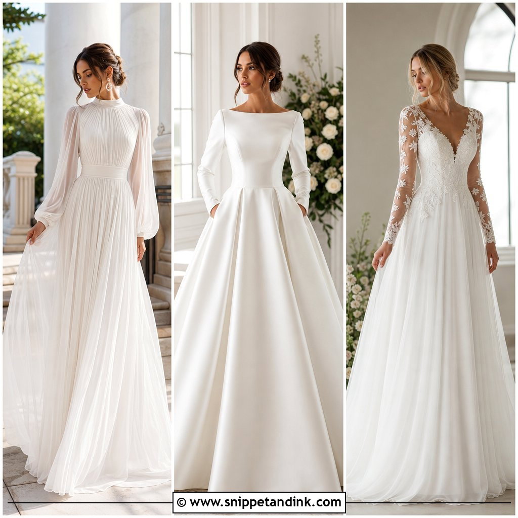 20 Classy Simple Long Sleeve Wedding Dress Ideas to Love