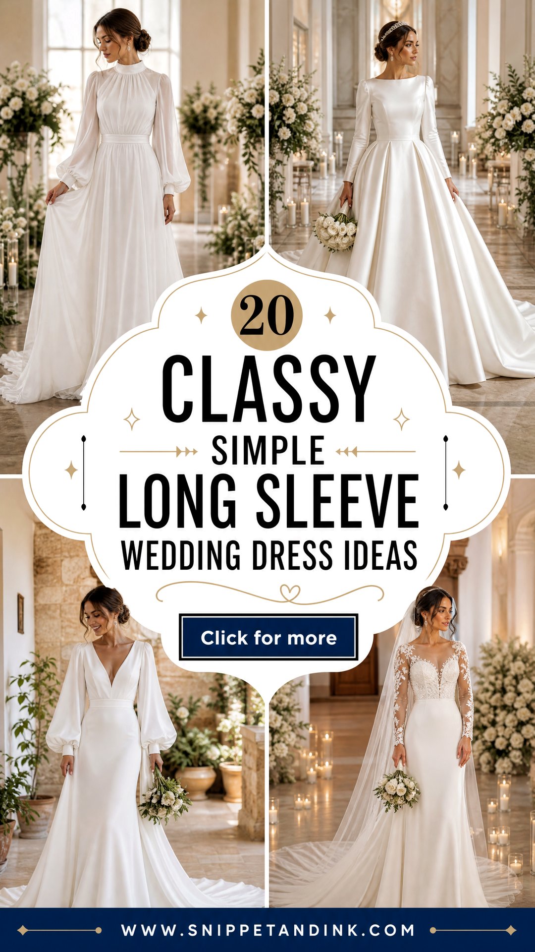20 Classy Simple Long Sleeve Wedding Dress Ideas to Love - 20 Classy Simple Long Sleeve Wedding Dress Ideas to Love