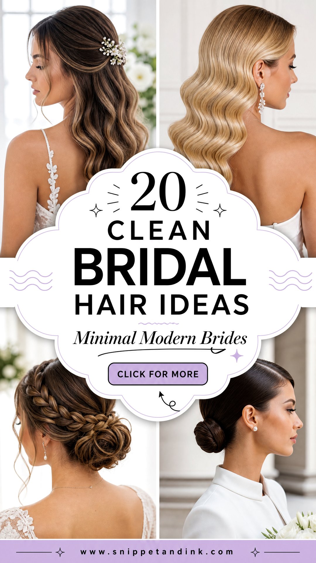 20 Clean Bridal Hair Ideas for Minimal Modern Brides This Year - 20 Clean Bridal Hair Ideas for Minimal, Modern Brides This Year