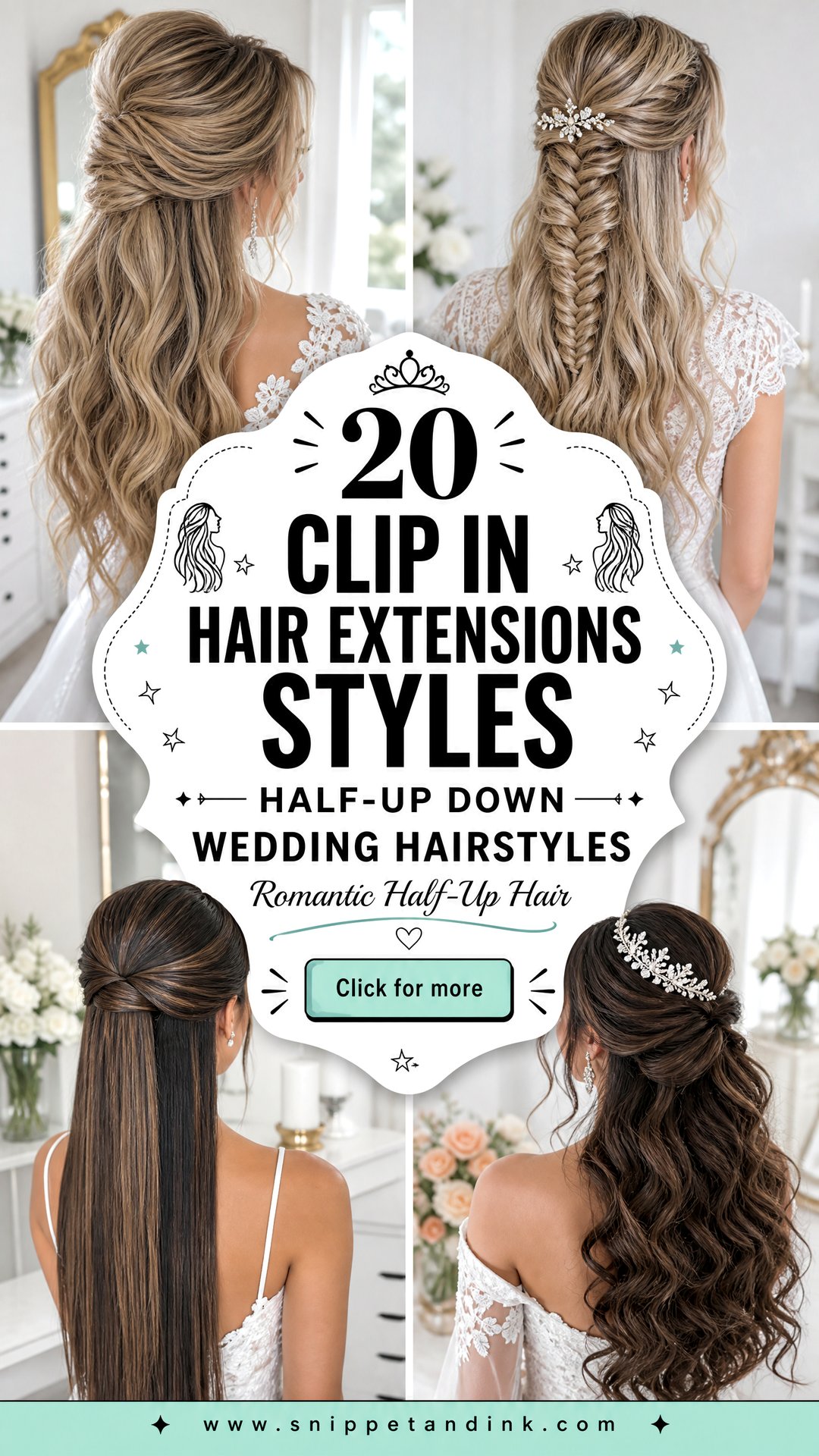20 Clip in Hair Extensions Styles Half-Up Down Wedding Hairstyles - 20 Clip in Hair Extensions Styles Half-Up Down Wedding Hairstyles