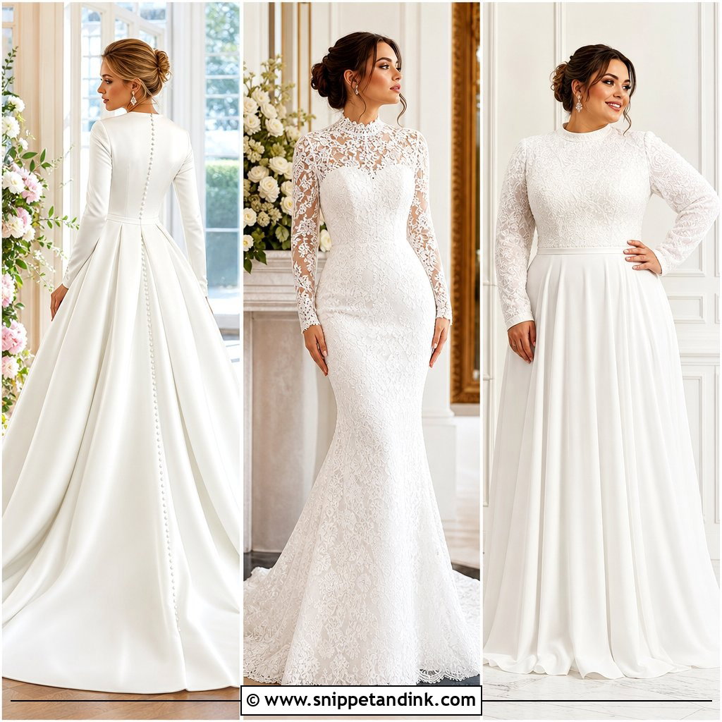 20 Closed Wedding Dress Ideas for a Chic, Modest Bridal Look