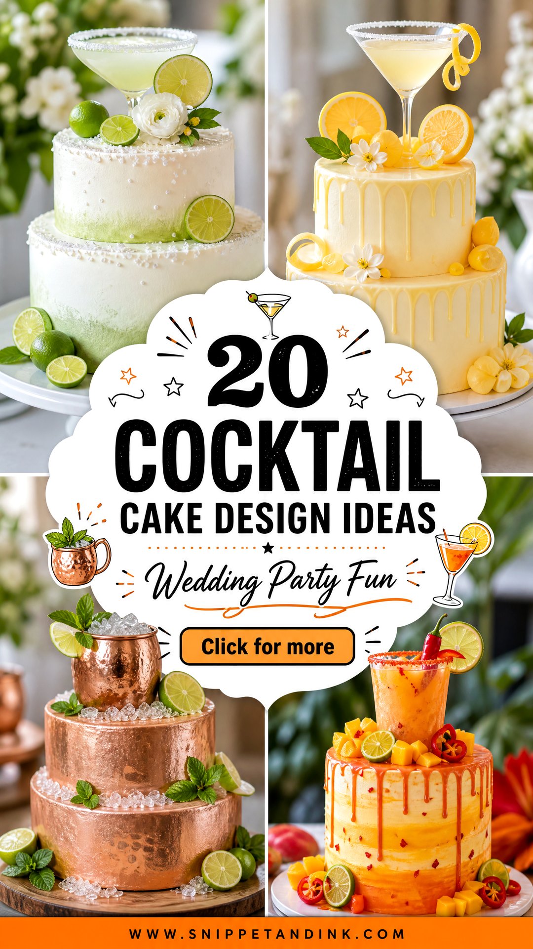 20 Cocktail Cake Design Ideas for Wedding Party Fun Flair - 20 Cocktail Cake Design Ideas for Wedding Party Fun Flair